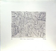 Leon Kossoff - Outside Kilburn Underground Station (Prints and Multiples) h: 23 x w: 26 in / h: 58.4 x w: 66 cm