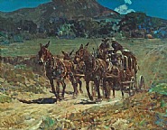 Frank Tenney Johnson - Lot 197: The Sutter Creek Stage (Paintings) h: 36 x w: 46 in / h: 91.4 x w: 116.8 cm