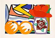 Still Life with lichtenstein & 2 Oranges
