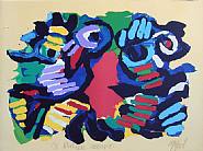 Karel Appel - Summer Couple (Prints and Multiples) h: 21.8 x w: 29.5 in / h: 55.4 x w: 74.9 cm
