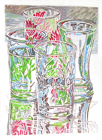  Janet Fish, Four Glasses