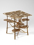 Table Lotus et Singe Carrée en Bronze