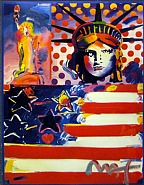 Peter Max - God Bless America II (Mixed Media) h: 24 x w: 18 in / h: 61 x w: 45.7 cm