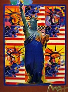 Peter Max - God Bless America - Five Liberties (Mixed Media) h: 24 x w: 18 in / h: 61 x w: 45.7 cm