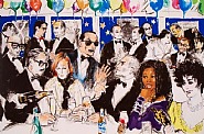 LeRoy Neiman - Celebrity Night At Spago (Prints and Multiples) h: 24.8 x w: 37.2 in / h: 63 x w: 94.5 cm