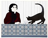 Will Barnet - Meditation and Minou (Prints and Multiples) h: 28 x w: 34 in / h: 71.1 x w: 86.4 cm