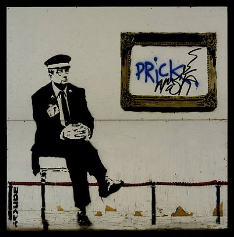   Banksy, Gallery Attendant aka 'Prick'