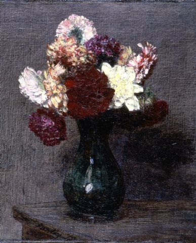  Henri Fantin-Latour, Bouquet de Dahlias sur un Table