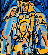 Bathers in Orange and Blue