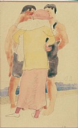 Lot No. 59: Two Men and a Woman on Beach