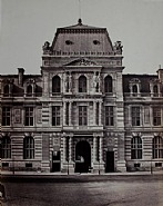 Edouard-Denis Baldus - Pavillon de la Bibliotheque, Rue de Rivoli, Paris, 1855