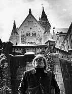 Andy Warhol in front of Neuschwanstein-castle, Allgaeu, Bavaria 1971