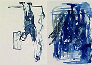 Mann mit gestrecktem Arm (double-sided drawing)