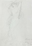 Female nude with arms raised posed on a pedestal (Femme Nue aux bras leves posant sur un socle)