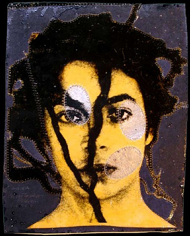  Christopher Pekoc, Portrait of Lara (Yellow with silver ellipses)