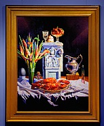 Still Life with Lobster, Helicona and Silver Pitcher