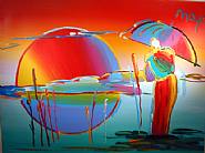Peter Max - Buddha Moon, 1999 (Monk Sunrise) (Paintings) h: 36 x w: 48 in / h: 91.4 x w: 121.9 cm
