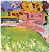 Robert de Niro, Sr. - Landscape with Road and Field (Paintings) h: 30 x w: 28 in / h: 76.2 x w: 71.1 cm