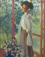 Edward Dufner - The Artist's Wife (Paintings) h: 9.5 x w: 7.5 in / h: 24.1 x w: 19 cm