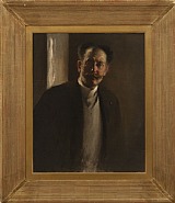 John White Alexander - Study of a Man (with moustache) (Paintings) h: 31.5 x w: 25.5 in / h: 80 x w: 64.8 cm