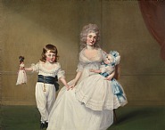 Francis Alleyne - Portrait of Mrs James Peter Fector of Dover, with her son Peter (b.1787) and daughter Mary Frances (b.1791), 1791-1792