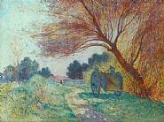 Ferdinand Puigaudeau - La Charrette au bord du chemin (Paintings)