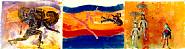 Nancy Spero - Color Guard (Mixed Media) h: 49.5 x w: 184 cm / h: 19.5 x w: 72.4 in