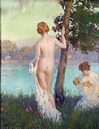 Edward Dufner - The Bathers (Paintings) h: 44.5 x w: 34.8 in / h: 113 x w: 88.4 cm