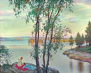 Edward Dufner - Evening Song (Paintings) h: 40 x w: 50 in / h: 101.6 x w: 127 cm