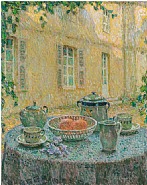 Henri Le Sidaner - La Nappe Bleu (Paintings)