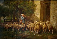 Charles Émile Jacque - The Return of The Flock (Paintings)
