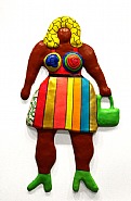 Niki de Saint Phalle - Do You Like My New Dress (Brown) (Remembering) (Sculptures) h: 39 x w: 22 x d: 4 in / h: 99.1 x w: 55.9 x d: 10.2 cm