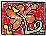 Keith Haring - Flowers #5 (Prints and Multiples) h: 36 x w: 50 in / h: 91.4 x w: 127 cm