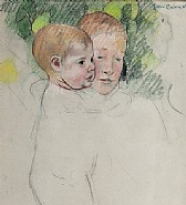 Woman and Child in Front of a Fruit Tree