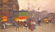 Eugène Galien-Laloue - Bazar De L'Est (Paintings) h: 8 x w: 13 in / h: 20.3 x w: 33 cm