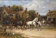 Heywood Hardy - Changing Horses (Paintings)