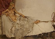 William Russell Flint - Belinda (Works on Paper (Drawings, Watercolors etc.)) h: 10 x w: 14.5 in / h: 25.4 x w: 36.8 cm