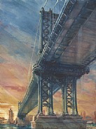Alexander Creswell - New York- Manhattan Bridge, Winter Sunrise, 2010