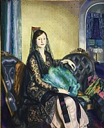 George Wesley Bellows - Portrait of Elizabeth Alexander (Paintings) h: 53 x w: 43 in / h: 134.6 x w: 109.2 cm