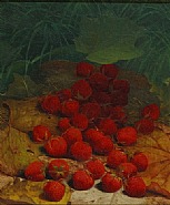 William Mason Brown - Strawberries Strewn on a Forest Floor (Paintings) h: 12 x w: 10 in / h: 30.5 x w: 25.4 cm