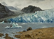 Albert Bierstadt - Alaskan Glacier (Paintings) h: 19 x w: 27 in / h: 48.3 x w: 68.6 cm