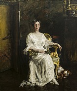 William Merritt Chase - Portrait of a Lady (Mrs. Eldridge Reeves Johnson) (Paintings) h: 70 x w: 60 in / h: 177.8 x w: 152.4 cm