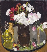 Fairfield Porter - Still Life of Flowers on a Mirror (Paintings) h: 20 x w: 18 in / h: 50.8 x w: 45.7 cm
