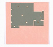 Julia Fish - Living Rooms: SouthEast-Two, with lights, action (Paintings) h: 32.5 x w: 32.5 x d: 1.5 in / h: 82.6 x w: 82.6 x d: 3.8 cm