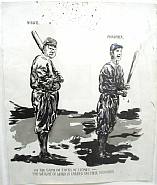 Raymond Pettibon - No title (in the game) (Works on Paper (Drawings, Watercolors etc.)) h: 22 x w: 27 in / h: 55.9 x w: 68.6 cm