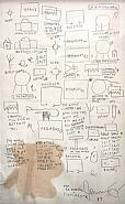Jean-Michel Basquiat - Untitled (Menu) (Works on Paper (Drawings, Watercolors etc.)) h: 17 x w: 10 in / h: 43.2 x w: 25.4 cm