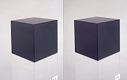 Larry Bell - Cube #46 (Dark Grey) (Sculptures) h: 15 x w: 15 x d: 15 in / h: 38.1 x w: 38.1 x d: 38.1 cm