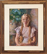 Daniel Garber - Francis in Braids (Works on Paper (Drawings, Watercolors etc.)) h: 24 x w: 18 in / h: 61 x w: 45.7 cm