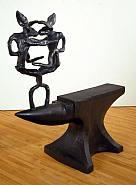 Barry Flanagan - Left- and Right-Handed Nijinski on anvil point (Sculptures) h: 67.2 x w: 63.5 x d: 27.5 in / h: 170.7 x w: 161.3 x d: 69.8 cm