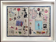 Jane Hammond - Scrapbook (Stamp of Burundi) (Mixed Media) h: 24 x w: 37 in / h: 61 x w: 94 cm